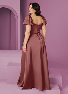 Barbie ♥ Azazie Bridesmaid Dresses Amethyst A-Line Ruched Stretch Satin Dress image11