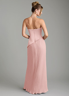 Azazie Tierney Bridesmaid Dresses Powder Pink A-Line Strapless Chiffon Convertible Dress image13
