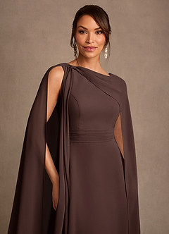 Azazie Liddie Mother of the Bride Dresses Ganache A-Line Pleated Chiffon Dress image6