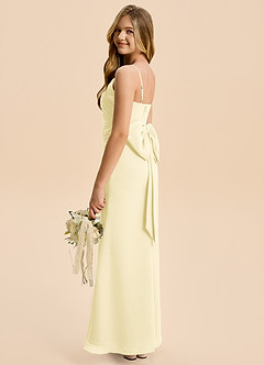 Azazie Amelia Junior Lemon Sorbet Mermaid Pleated Chiffon Dress image6