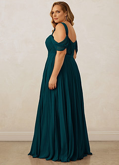 Christian Siriano Bridal for Azazie 1013 Bridesmaid Dresses Pine A-Line Off the Shoulder Chiffon Dress image15