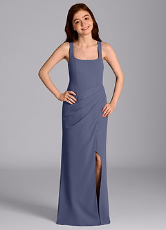 Azazie Mero Junior Meerjungfrau-Linie Plissee Chiffon Kleid Sturm image3