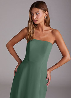 Azazie Wren Bridesmaid Dresses Eucalyptus A-Line Side Slit Chiffon Convertible Dress image5