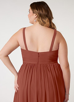 Azazie Chanel Bridesmaid Dresses Auburn A-Line Pleated Chiffon Dress image11