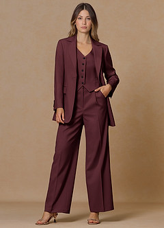 front Rowan Cabernet Refined Weave Performance blazer