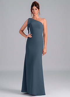 Azazie Rinna Bridesmaid Dresses Neptune Mermaid One Shoulder Chiffon Dress image1