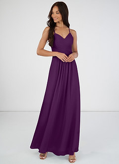 Azazie Haleigh Bridesmaid Dresses A-Line Pleated Chiffon Floor-Length Dress image4