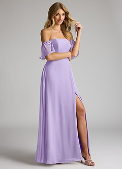 Azazie Sue Bridesmaid Dresses Lilac A-Line Off the Shoulder Chiffon Convertible Dress image5
