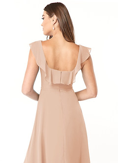 Azazie Jinny Bridesmaid Dresses English Rose A-Line Square Neckline Ruched Chiffon Dress image12