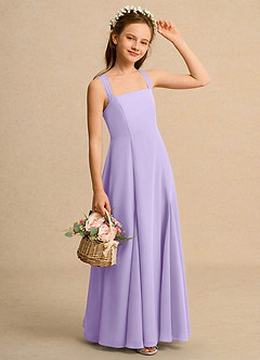 Azazie Tater Girls Formal Flower Girl Dresses Lilac A-Line Pleated Chiffon Dress image3