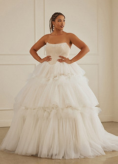 Christian Siriano Bridal for Azazie 2008 Wedding Dresses Diamond White Champagne Ball-Gown Sequins Tulle Dress image16