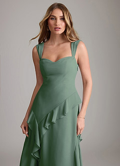 Azazie Sloane Bridesmaid Dresses Eucalyptus A-Line Sweetheart Neckline Chiffon Dress image6