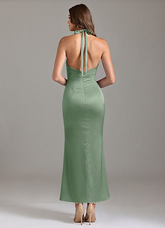 Azazie Valerie Bridesmaid Dresses Matcha Mermaid Pleated Stretch Satin Dress image2