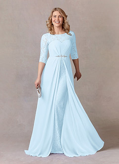 Azazie Leonine Mother of the Bride Dresses Sky Blue A-Line Scoop lace Chiffon Dress image1