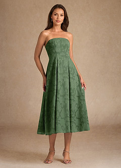 Azazie Lorain Kleider für die Brautmutter A-Linie Plissee Blumen-Burnout Kleid Eukalyptus image7