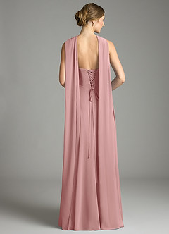 Azazie Ayla Abiti da Damigella Abito A-Line in Chiffon Scollo a Cuore Rosa Polverosa image9