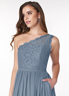 Azazie Demi Bridesmaid Dresses Twilight A-Line One Shoulder Chiffon Dress image5