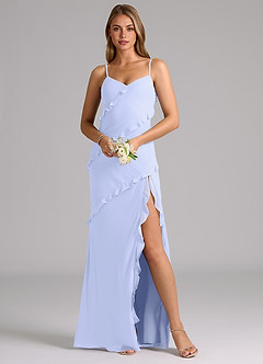 Azazie Nancie Bridesmaid Dresses Lavender Mermaid Ruched Chiffon Dress image8