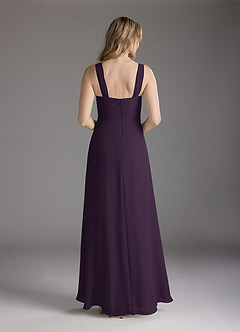 Azazie Weisz Mother of the Bride Dresses Plum A-Line Square Neckline Pleated Chiffon Dress image6