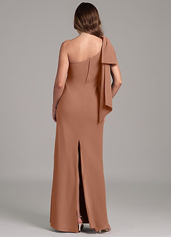 Azazie Capri Bridesmaid Dresses Bronzer A-Line One Shoulder Chiffon Dress image2