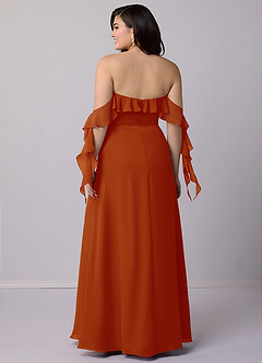 Barbie ♥ Azazie Bridesmaid Dresses Paprika A-Line Off the Shoulder Chiffon Convertible Dress image9