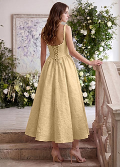 Sephone Orange Beading Rhinestone Jacquard Maxi Dress image5