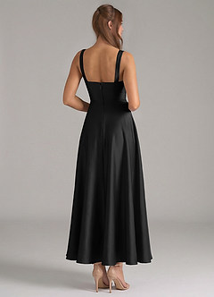 Azazie Shaude 신부 들러리 드레스 A라인 주름진 스트레치 새틴 발목 길이 드레스 image6