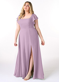 Azazie Bondi Bridesmaid Dresses Wisteria A-Line Ruffled Chiffon Dress image9