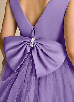 Azazie Pear vestidos de niña de las flores Vestido de Tahití de Tul de Princesa con Lazo image6