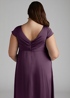 Azazie Allessia Maternity Bridesmaid Dresses A-Line Pleated Stretch Satin Floor-Length Dress image5