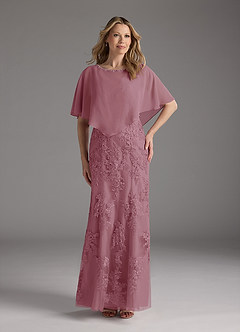 Azazie Whilhelmina Mother of the Bride Dresses Vintage Mauve Mermaid Lace Chiffon Dress image1