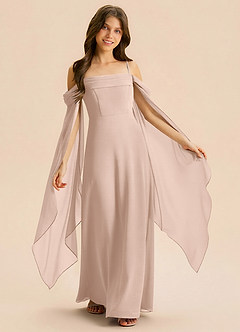 Azazie Moana Junior English Rose A-Line Pleated Chiffon Dress image2