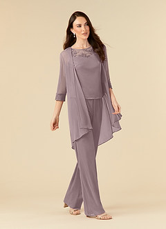 Azazie Frances Mother of the Bride Dresses Dusk Jumpsuit/Pantsuit Scoop Mesh Dress image3
