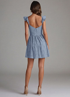 Denisse Poederblauw Mini-jurk image2