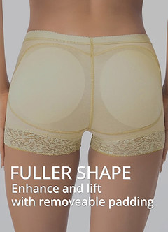 front Padded Butt Lifter Lace Boyshort Booty Shaper