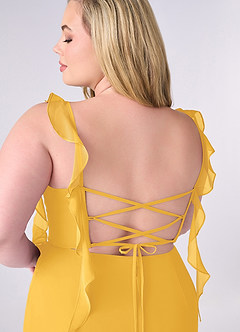 Barbie ♥ Azazie Bridesmaid Dresses Marigold Mermaid Corset Chiffon Dress image10