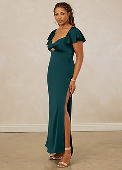 Christian Siriano Bridal for Azazie 1005 Robes de demoiselle d'honneur Robe Fourreau en Satin extensible Encolure en Forme de Cœur Vert Pin image11