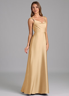 Azazie Beatrice 신부 들러리 드레스 A라인 스윗하트 네크라인 스트레치 새틴 바닥 길이 드레스 image5