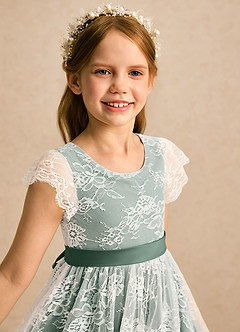 Azazie Maisie Flower Girl Klänningar Klänning A-linje i Spets image7