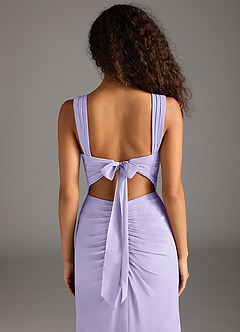 Azazie Jesaphine Abiti da Damigella Abito Tubino in Chiffon Fiocco Lilla image6