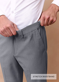 front Savile Gris Chaleco de traje de mezcla de lana