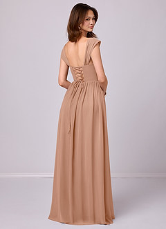 Barbie ♥ Azazie Bridesmaid Dresses Champagne Rose A-Line Corset Chiffon Dress image5