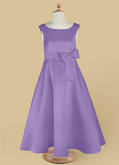 Azazie Lindy Flower Girl Dresses Tahiti A-Line Pleated Matte Satin Dress image13