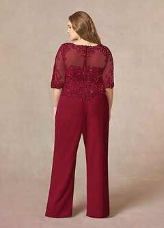 Azazie Florida Mother of the Bride Dresses Burgundy Jumpsuit/Pantsuit Sequins Chiffon Dress image18