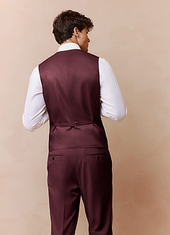 front James Cabernet Structured Stretch Suit Vest