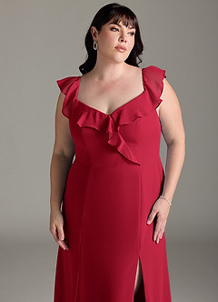 Azazie Sophie Bridesmaid Dresses Scarlet A-Line Off the Shoulder Chiffon Convertible Dress image13