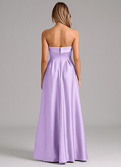Azazie Lucienne Bridesmaid Dresses Lilac A-Line Strapless Stretch Satin Convertible Dress image7