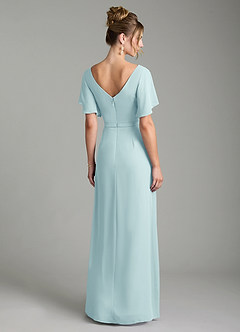 Azazie Ambrosia Bridesmaid Dresses Sea Glass A-Line Pleated Chiffon Dress image6