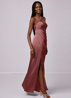 Barbie ♥ Azazie Bridesmaid Dresses Amethyst Mermaid One Shoulder Stretch Satin Dress image5