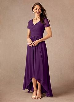 Azazie Polly Kleider für die Brautmutter A-Linie Spitze Chiffon Kleid Traube image3